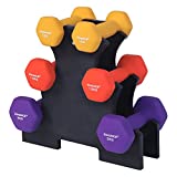 SONGMICS Juego de 6 Mancuernas, 3 Pares de 1
kg, 1,5 kg y 2 kg, con Soporte,...