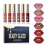 Beauty Glazed - Juego de pintalabios lquido mate 6 colores, resistente al agua,...